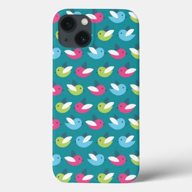 Birds pattern Blue Case-Mate iPhone Case (Back)