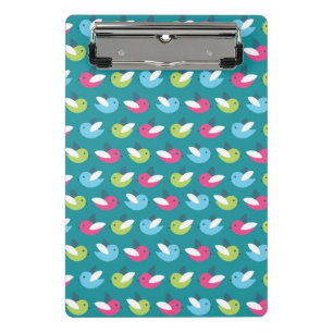 Birds pattern Blue Mini Clipboard