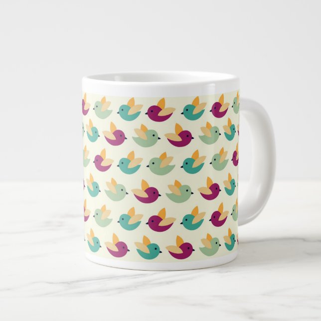 Birds pattern large coffee mug (Front Right)