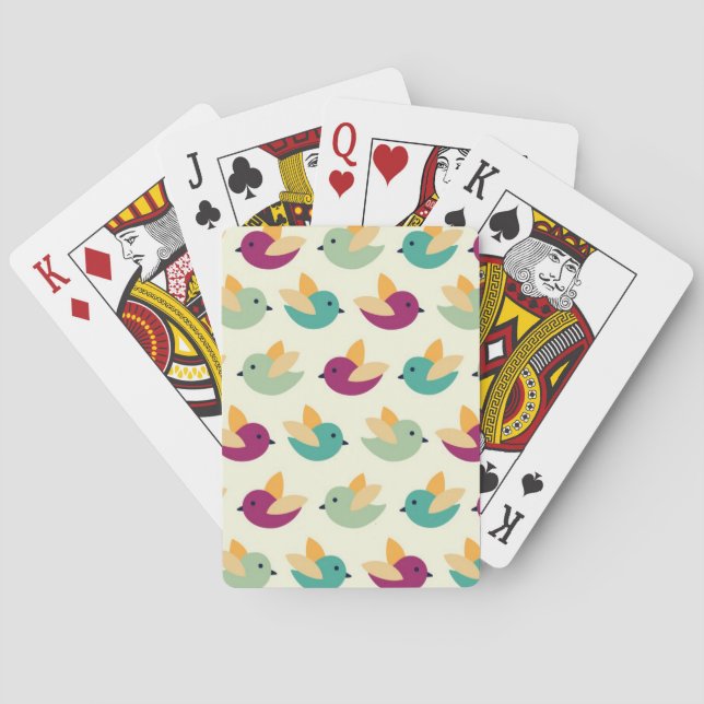Birds pattern playing cards (Back)
