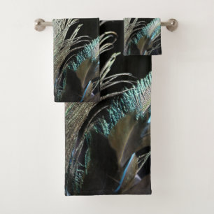 Birds Peacock Feathers Bath Towel Set