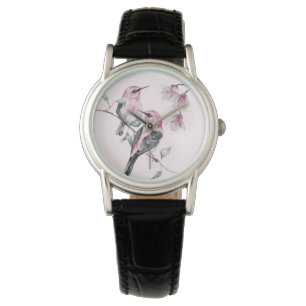 Birds & Pink Florals in Watercolor Watch
