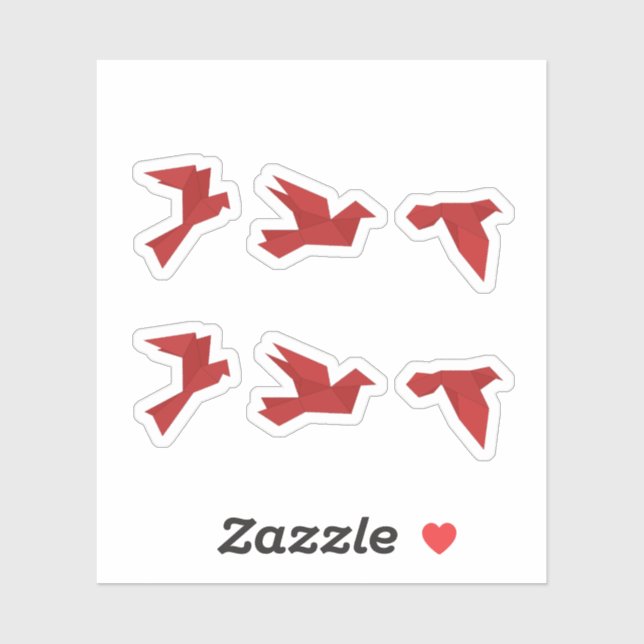 Birds Red Origami  (Sheet)