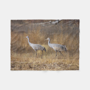 Birds Sandhill Cranes Wildlife Fleece Blanket
