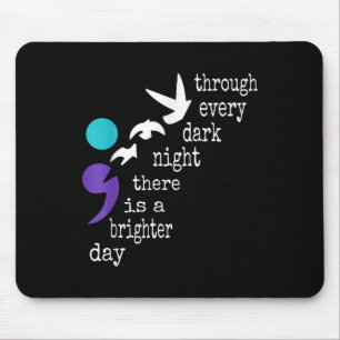 Birds Semicolon Gift Suicide Prevention Awareness Mouse Pad