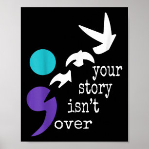 Birds Semicolon Gift Suicide Prevention Awareness  Poster
