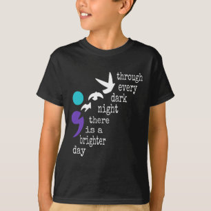 Birds Semicolon Gift Suicide Prevention Awareness T-Shirt