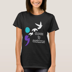 Birds Semicolon Gift Suicide Prevention Awareness T-Shirt
