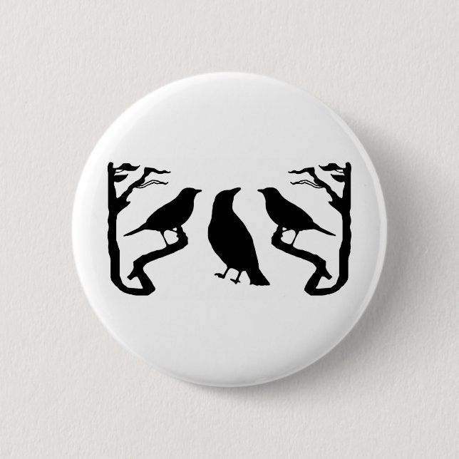 Birds Silhouette 2 Inch Round Button (Front)