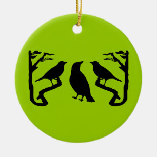 Birds Silhouette Ceramic Ornament