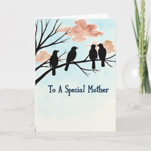 Birds Silhouette Mothers Day Card