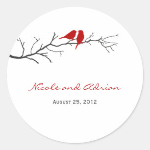 Birds Silhouettes Favour Stickers or Envelope Seal