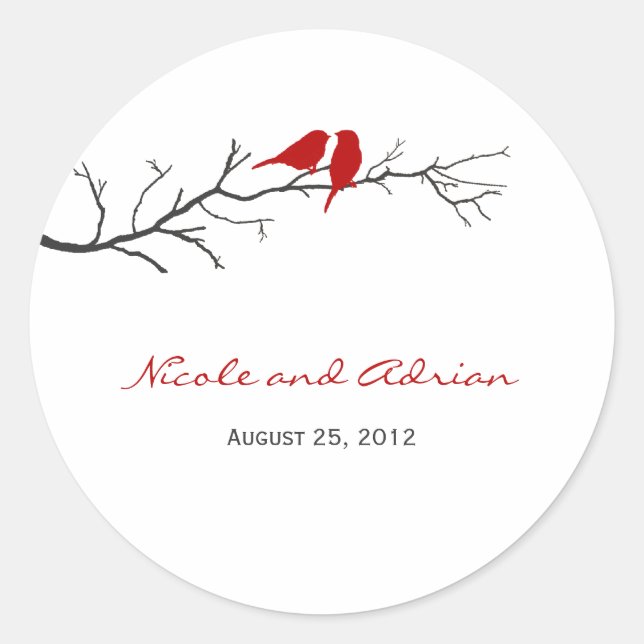 Birds Silhouettes Favour Stickers or Envelope Seal (Front)