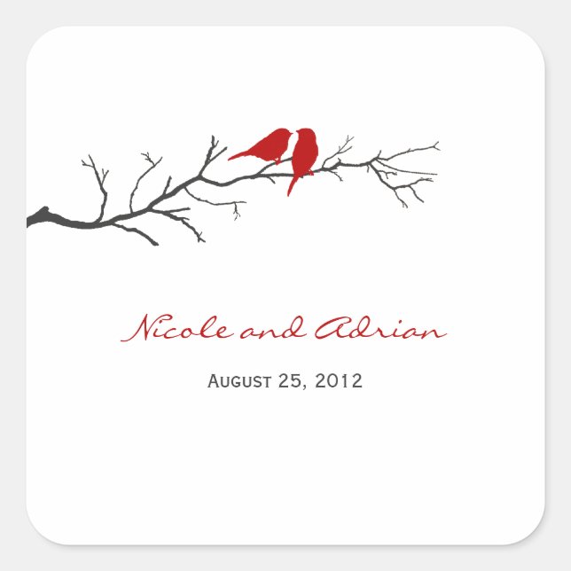 Birds Silhouettes Favour Stickers or Envelope Seal (Front)