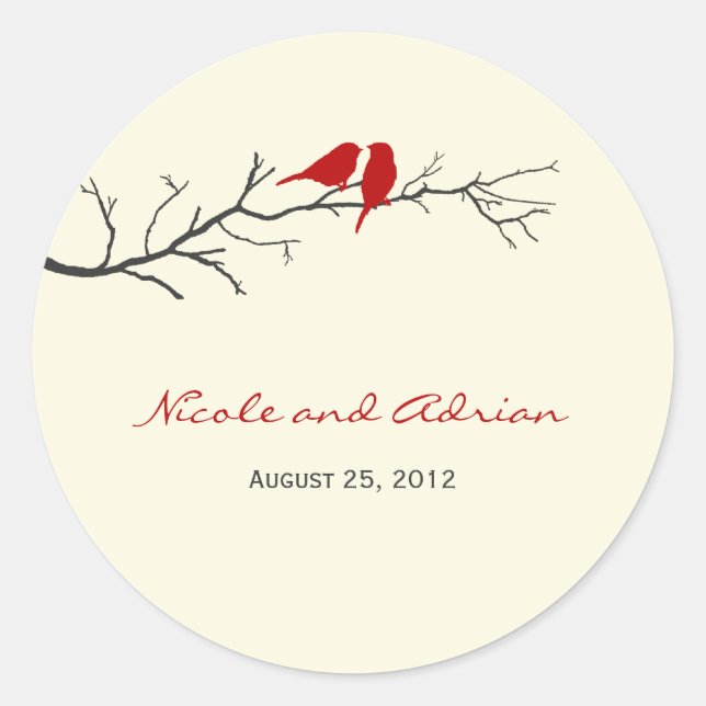 Birds Silhouettes Favour Stickers or Envelope Seal (Front)