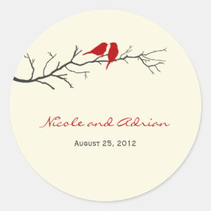 Birds Silhouettes Favour Stickers or Envelope Seal