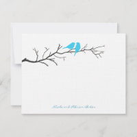 Birds Silhouettes Merci Cartes - Turquoise -