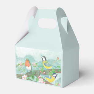 Birds singing on a blossoming tree branch  favor box