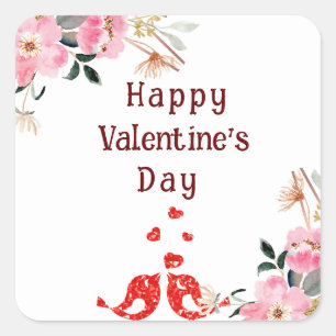 Birds square sticker