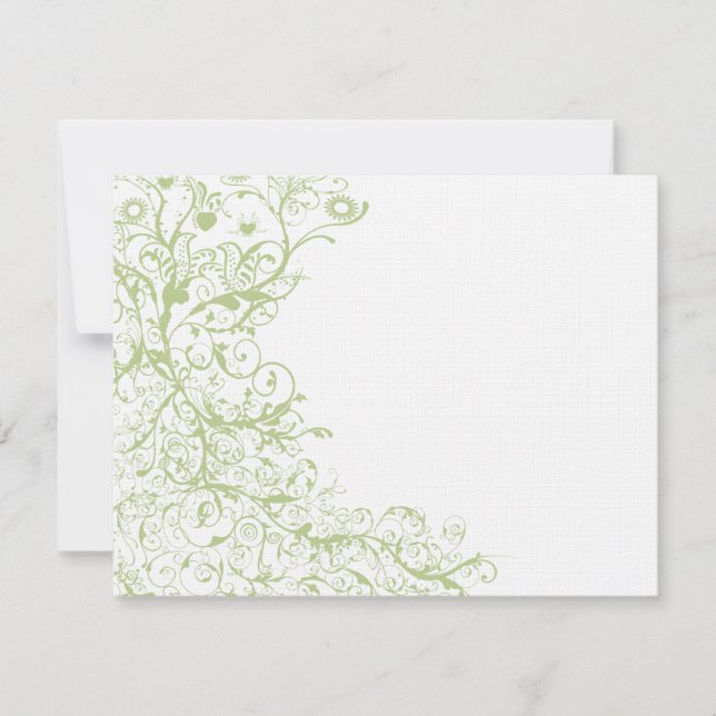 Birds & Swirls #28 Wedding RSVP Response Card