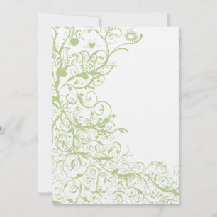 Birds & Swirls Wedding Invites Green Hydrangea #28