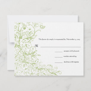 Birds & Swirls Wedding RSVP Response Card