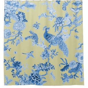 Birds_Toile_Blue & Mustard