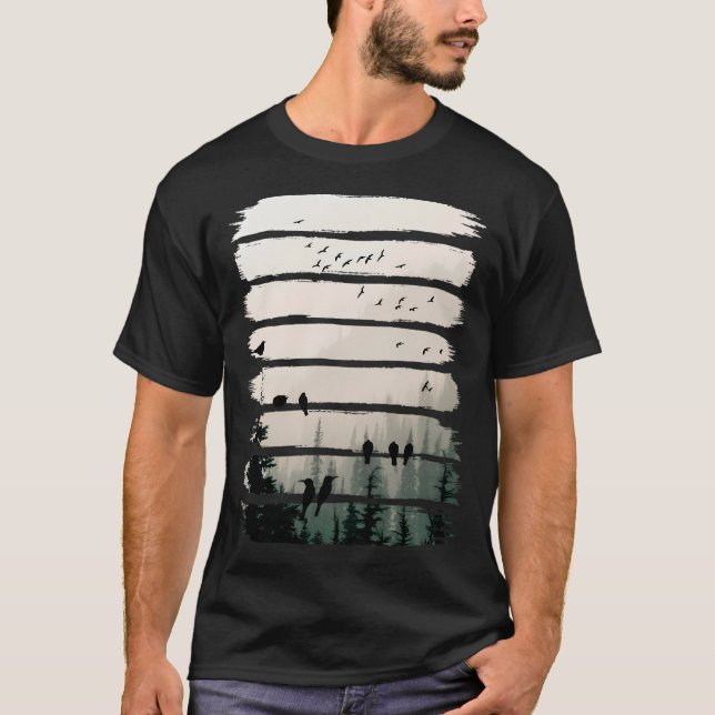 Birds Watching Birds At Sunset T-Shirt (Front)