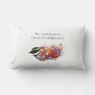 Birds: We contribute to green evolution too. Lumbar Pillow