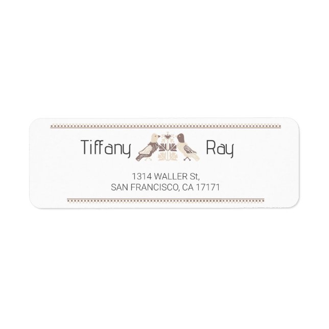 Birds Wedding Return Address Label (Devant)