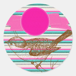 birds wing wings animals feathers park outdoors classic round sticker