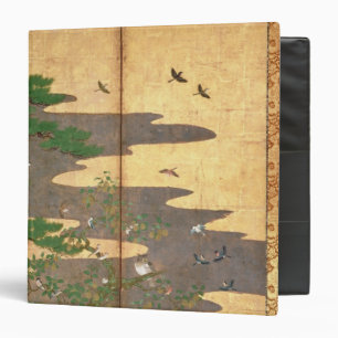 Birds with Autumn and Winter flowers Binder