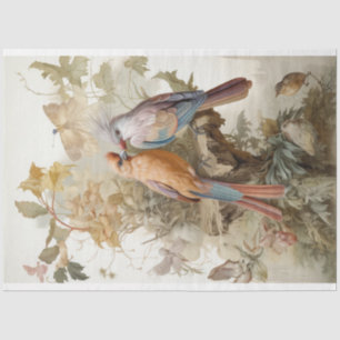 Birds with long feathers tissue paper