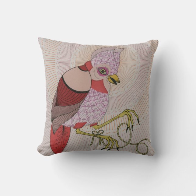 birds with rope throw pillow (Front)