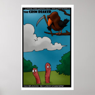 Birds & Worms The Grim Beaker Funny Posters
