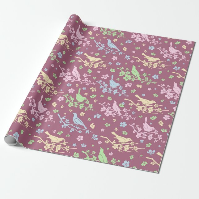 Birds Wrapping Paper (Unrolled)