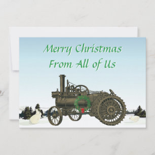 Birdsall's Steam Traction Engine 1889 Farm Tractor Holiday Card