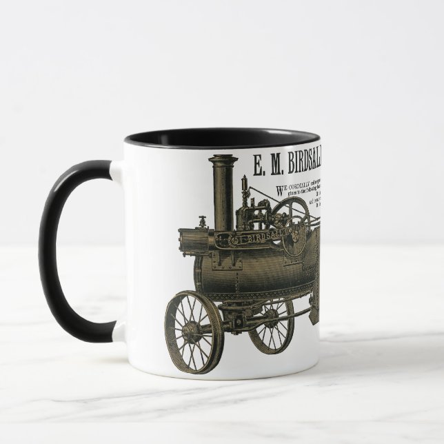 Birdsall's Steam Traction Engine 1889 Farm Tractor Mug (Left)