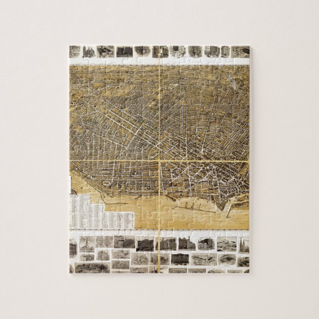 Birdseye map of Buffalo, New York (1900) Jigsaw Puzzle (Vertical)