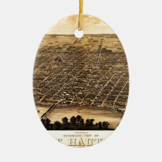 Birdseye map of Terre Haute (1880).jpg Ceramic Ornament
