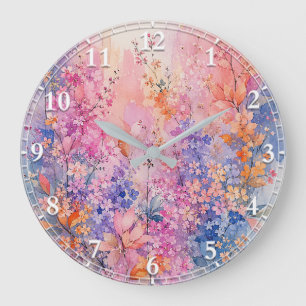 Birdsong Among Blossoms Large Clock