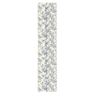 Birdsong Cobalt and Cream Toile de Jouy Short Table Runner