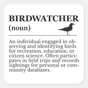 Birdwatcher Definition Observation Identification Square Sticker