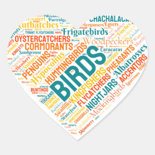 Birdwatcher gift Birder Birds Lover Wordcloud Heart Sticker