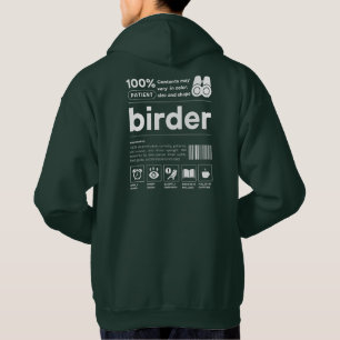 Birdwatching Humour Birder Funny Barcode Hoodie
