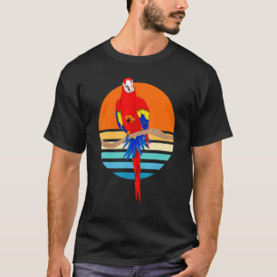 Birdwatching Jungle Animal Exotic Bird Retro Macaw T-Shirt