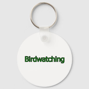 Birdwatching Text Logo Keychain