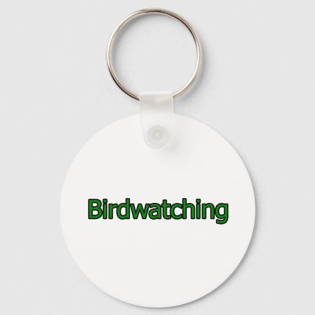 Birdwatching Text Logo Keychain (Front)