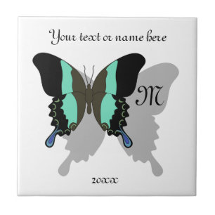 Birdwing Butterfly Shadow Monogram Tile