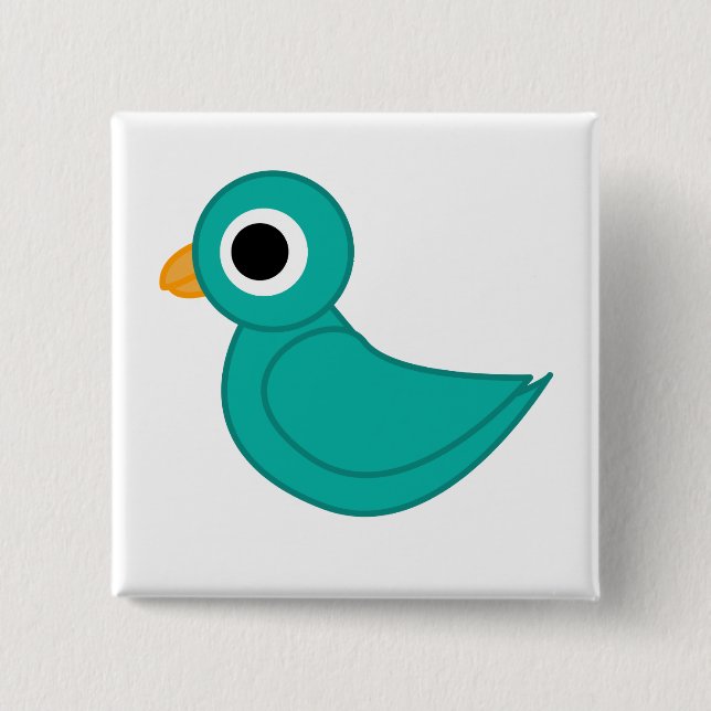 birdy   2 inch square button (Front)